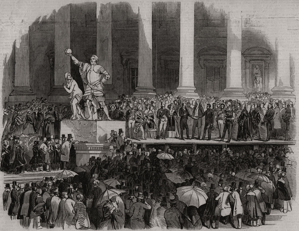 Inauguration of President Polk - the oath. Washington DC 1845 old print